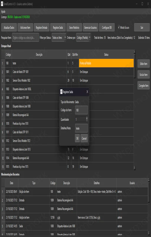 Gestão de Estoque - Abandone planilhas com SmallControl (1 ano de licença)