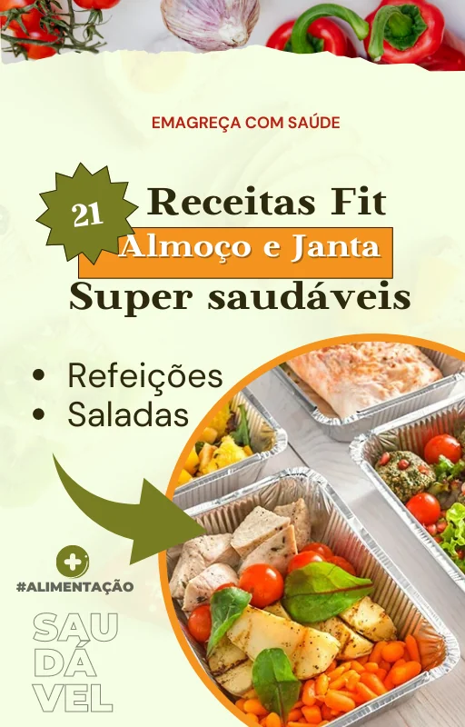 21 Receitas Fit PLR Almoco e Janta - Capa do e-book